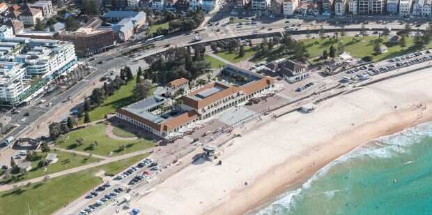 An aerial of Bondi Pavilion