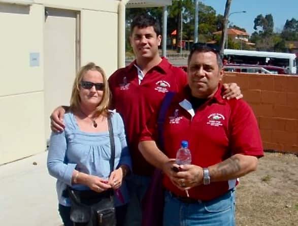 Peter Downie with his parents.