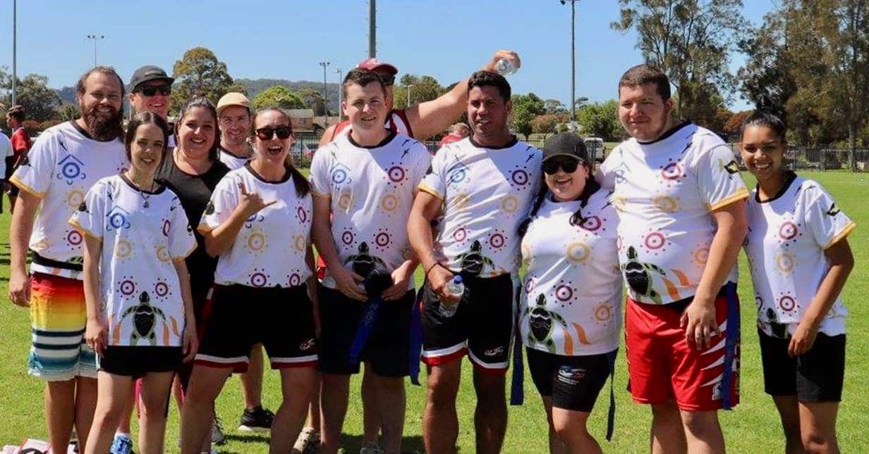 Peter Downie with Coast Shelter football team