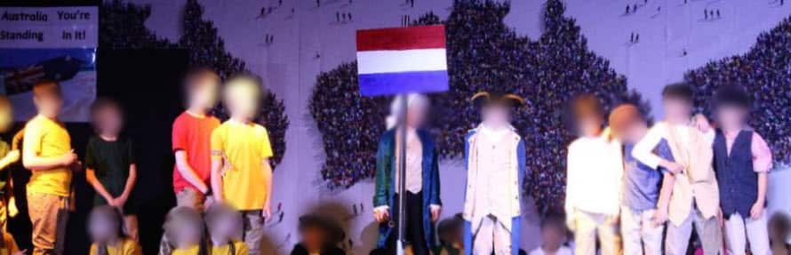 An image from the play on Australian history at Forestville Public.