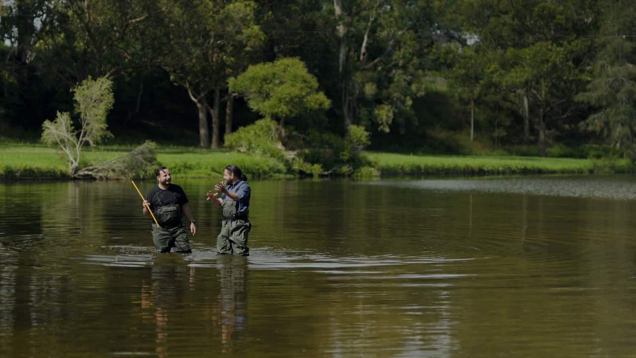 Dan Ilic and Uncle Chris Tobin Eel Catching