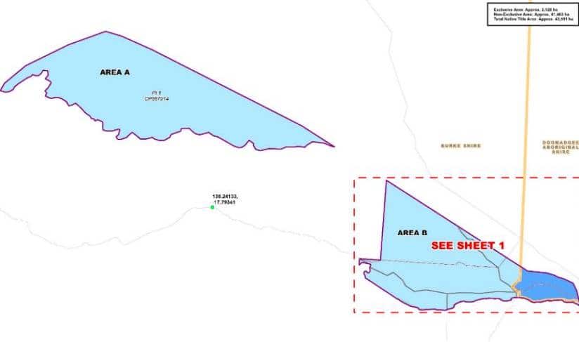 A map of the Native Title area, Waanyi