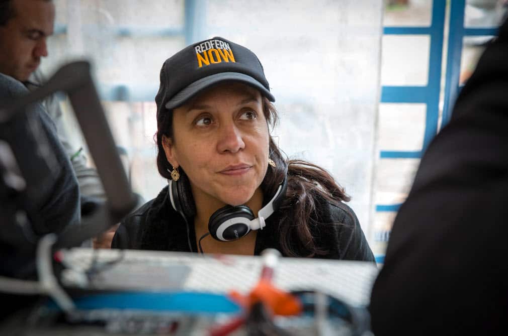 Rachel Perkins on set. 