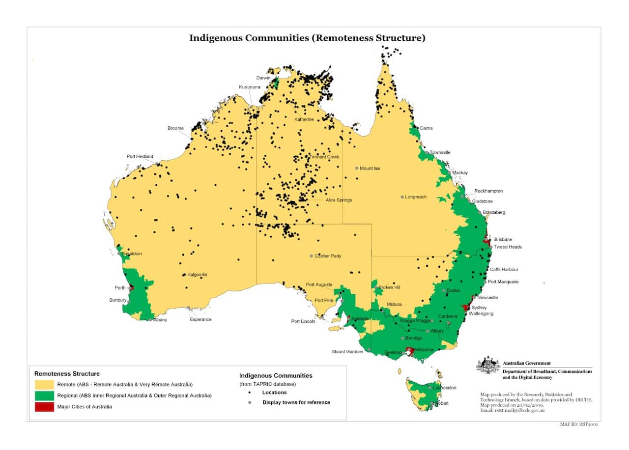 Indigenous communities remoteness structure (Photo/Australian Government)