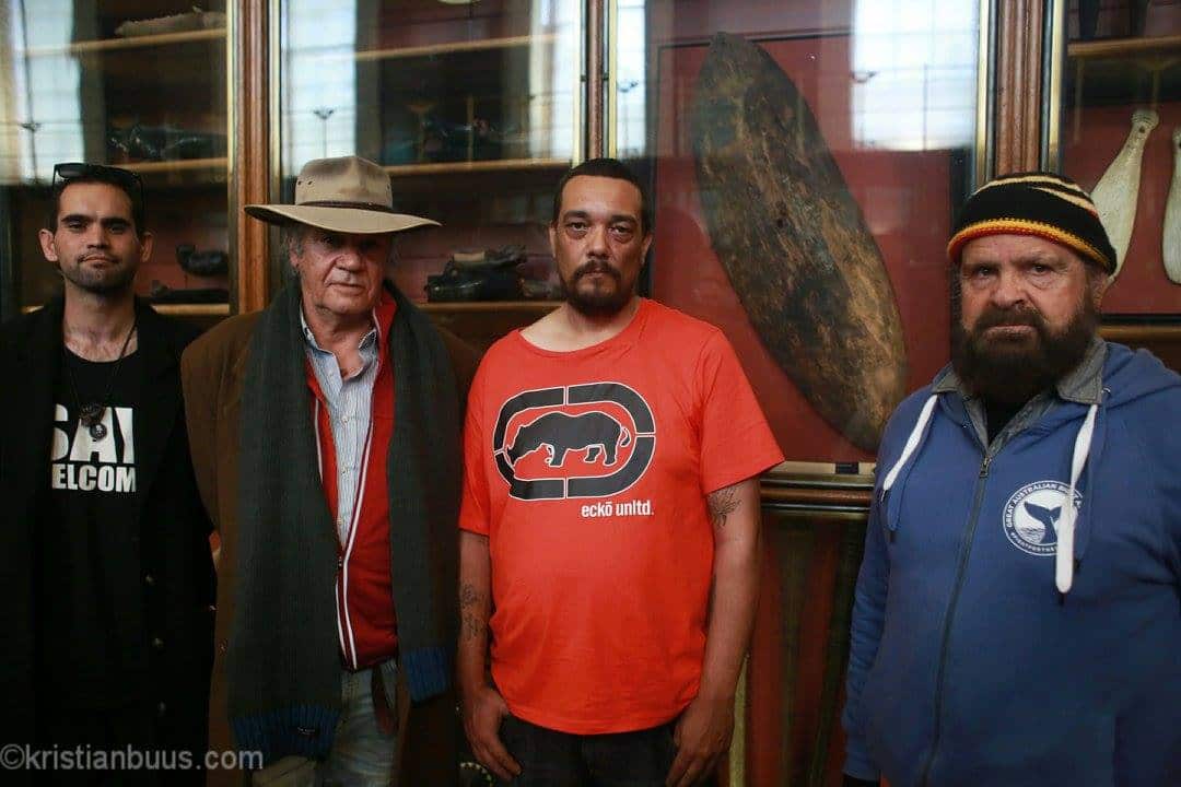 Members of the Indigenous contingent who traveled to the UK to have stolen artefacts returned from the British Museum.