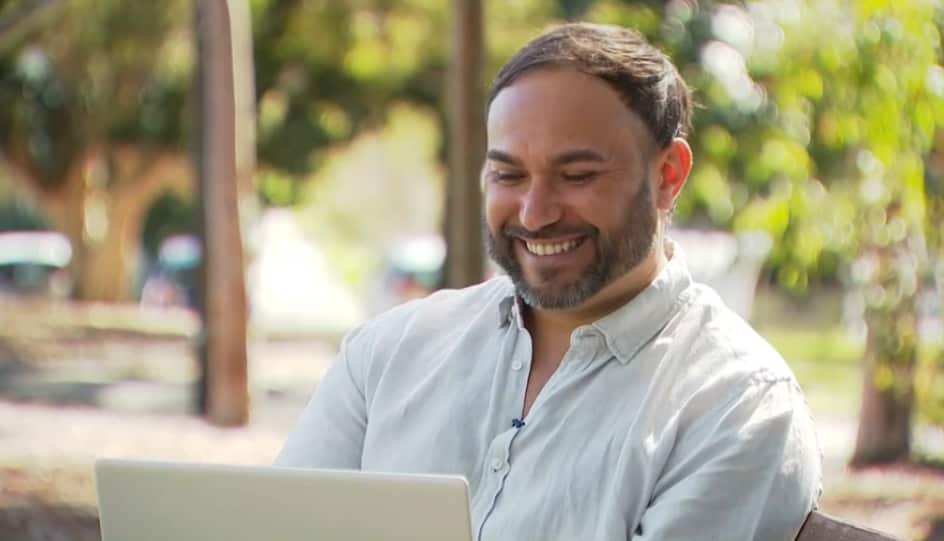 Ryan talks to his Dad over Skype