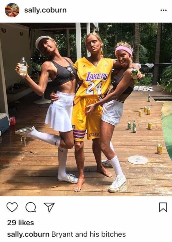 Model Sophie Applegarth and friends posing in blackface.