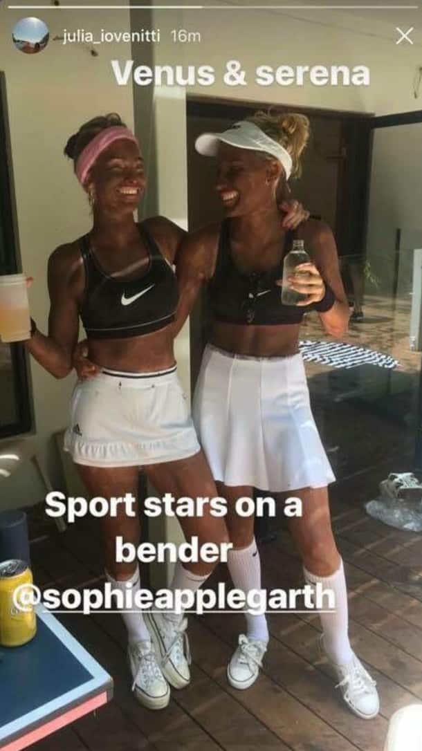 Model Sophie Applegarth and friends posing in blackface.