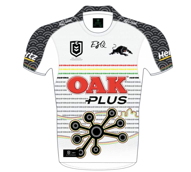 'The design of the 2019 Panthers Indigenous Jersey is based on an artwork by Panthers Indigenous Welfare Officer Glen Liddiard'