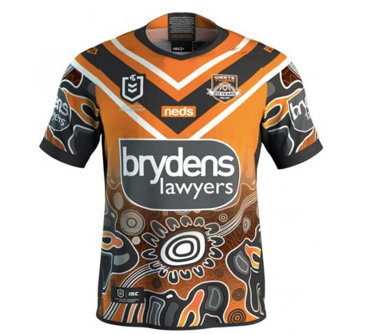 The Wests Tigers 2019 Indigenous Jersey is inspired by the traditional lands on which the club is based upon - lands of the Wangal, Gadigal and Tharawal people
