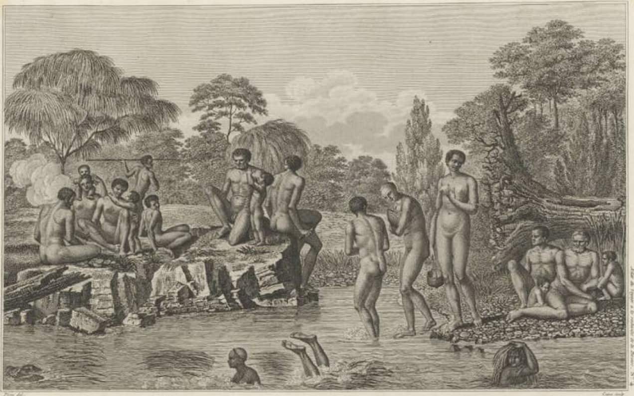 Pêche des sauvages du Cap de Diemen (Natives preparing a meal from the sea)
