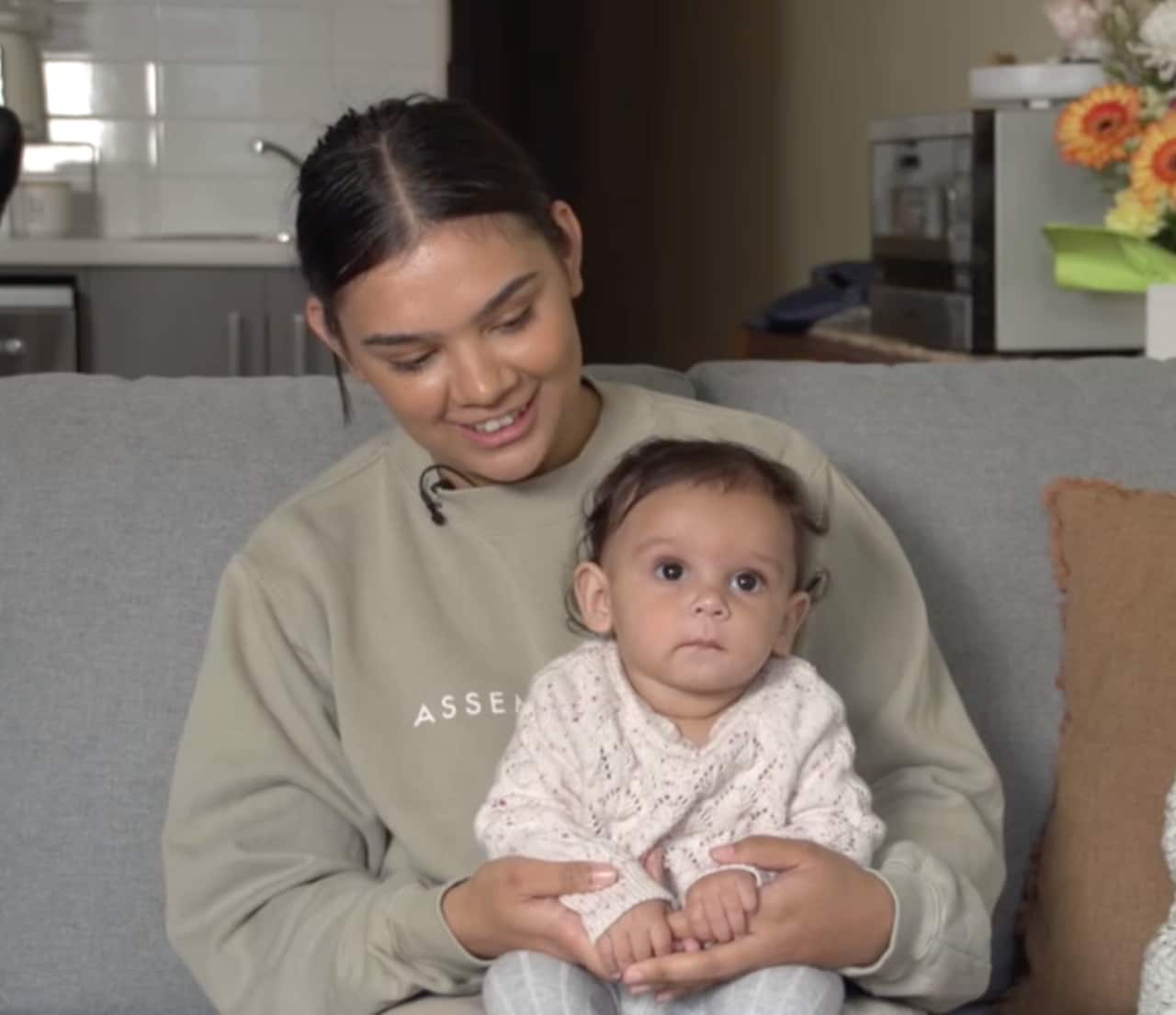 First time mother, Shailah Cleaver Karpany and her 7-month-old daughter, Liamarni. 