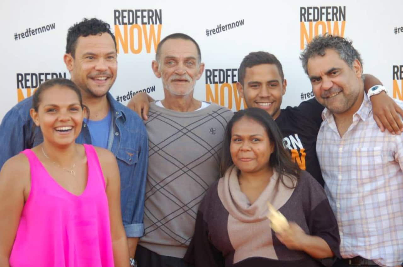 Richard Green alongside fellow actors of the drama series, Redfern Now, which explores contemporary inner city Indigenous life in Sydney.