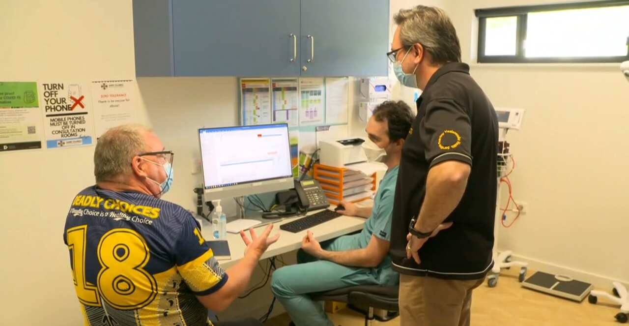Dr Jason King (right) at Yarrabah health service