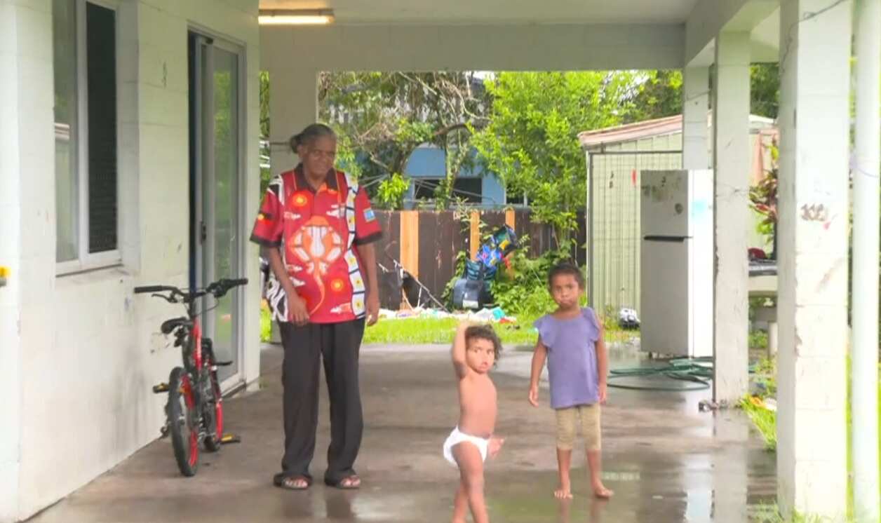 Emma Costello, Yarrabah resident, with two of her grandchildren