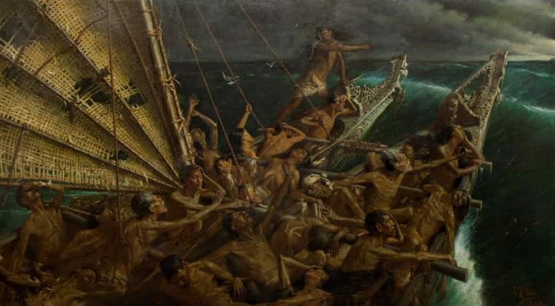 The Arrival of the Māoris in New Zealand by John Steele and Charles F Goldie