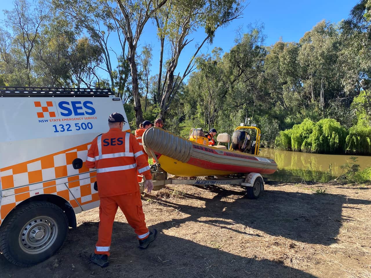 A massive search is underway on Moree's Gwydir River