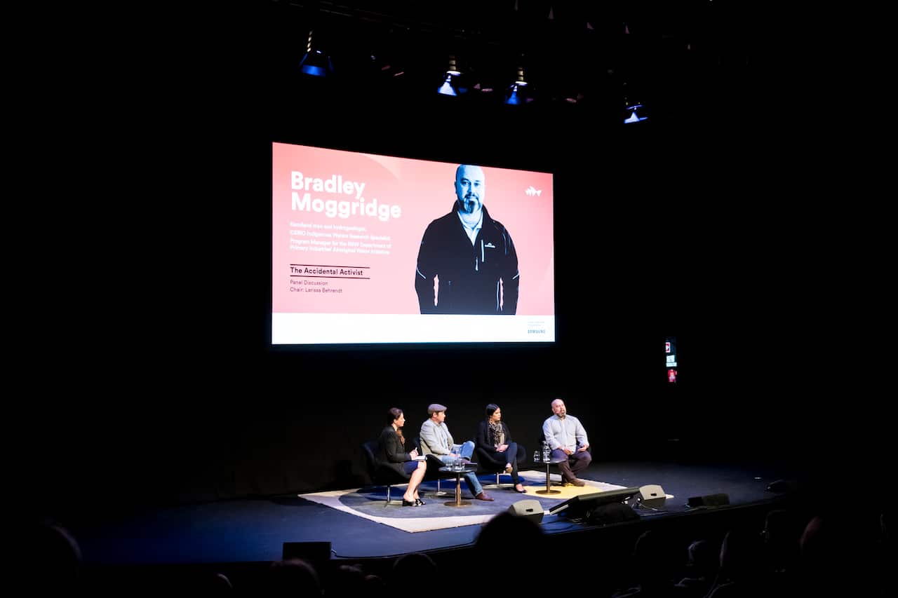 Kamilaroi Man and hydrogeologist, Bradley Moggridge spoke about the importance of the protection of water