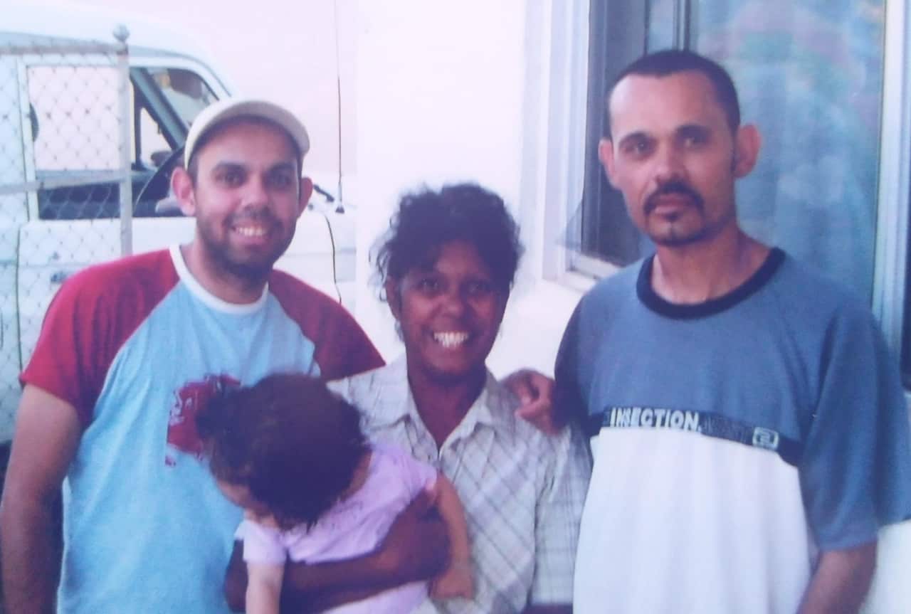 Steven Oliver with Aunty Charmaine.