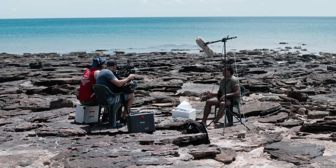 Filming behind the scenes on Elcho Island
