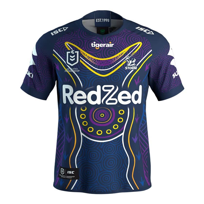 Melbourne Storm's 2020 Indigenous round jersey.