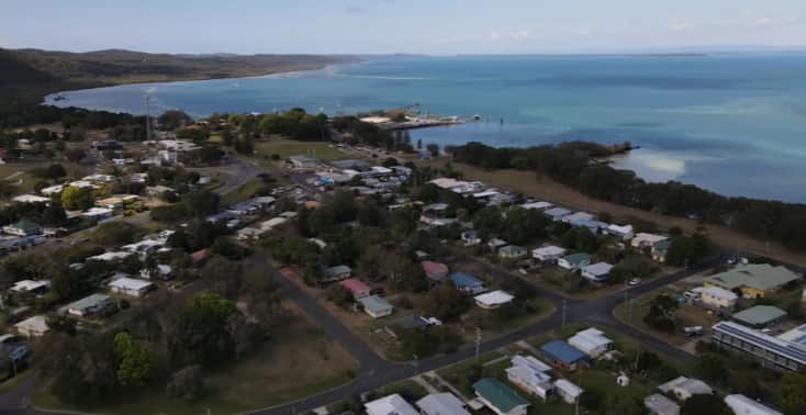 Aerial shot of Minjerribah or Stradbroke Island