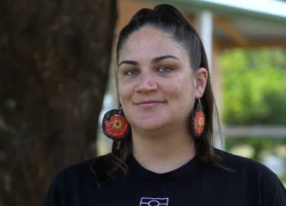 Portrait shot of Quandamooka researcher Tegan Burns