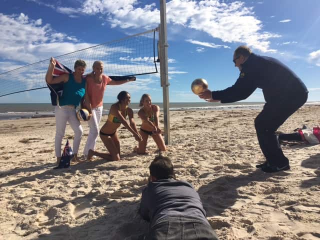 Taliqua and Louise, along with Natalie Cook