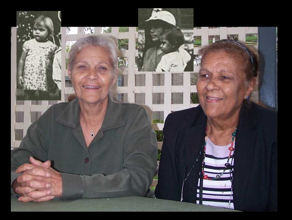 Mrs Esther Carroll nee Ingram (l) with her sister Mrs Olive Campbell nee Ingram.