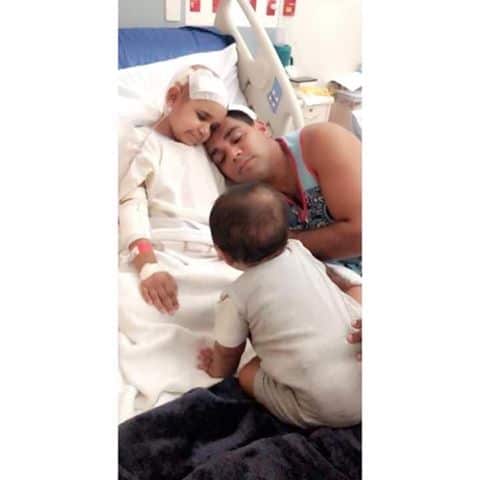 Tyirra-Lee McGrady with her family.