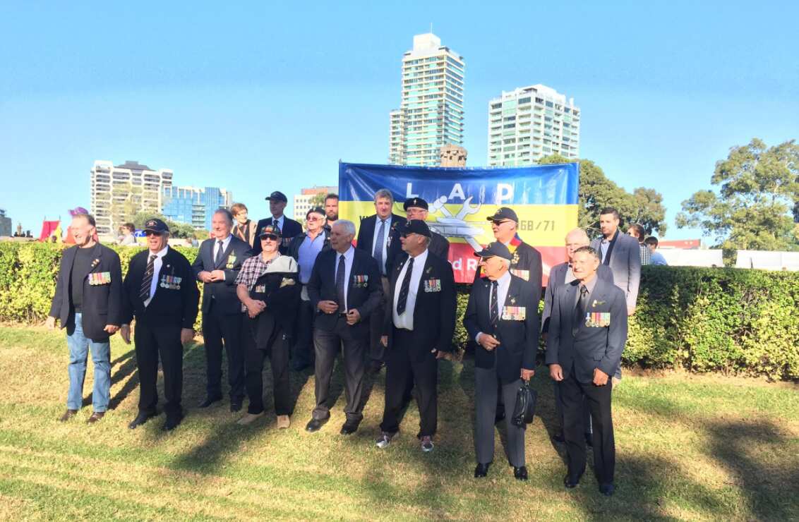 Uncle Graham with fellow Vietnam Veterans ready for the Anzac Day March in Melbourne, 2016