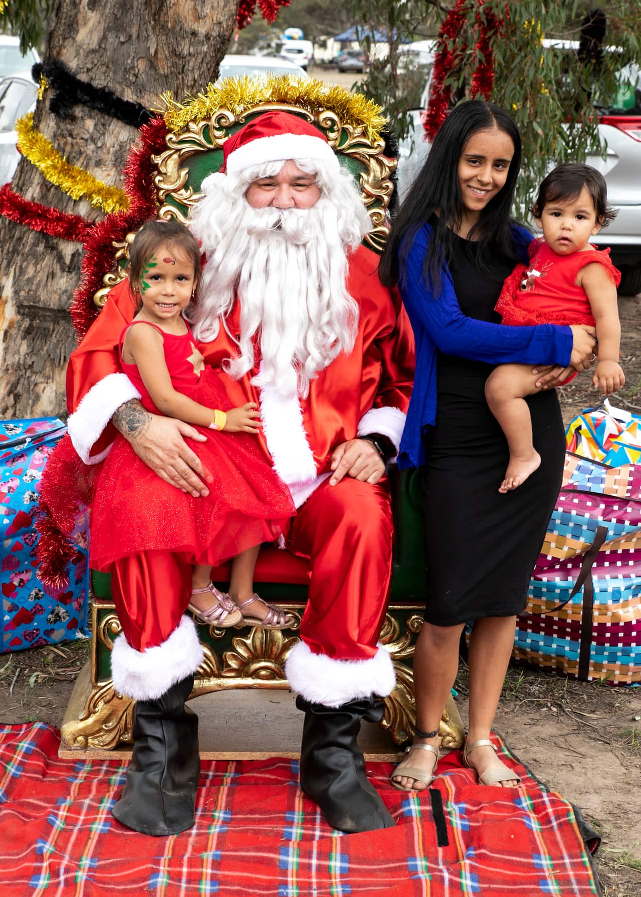 Children and families meet Koori Santa at VACCA Christmas event