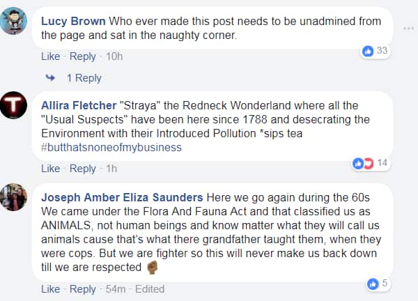 Facebook community reply to post by WA Police 