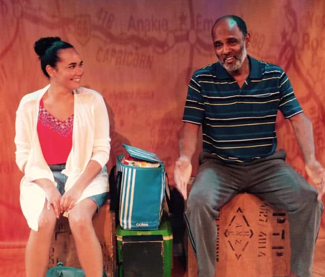 Katie Beckett and Tony Briggs play a father and daughter on a road trip on 'Which Way Home'.