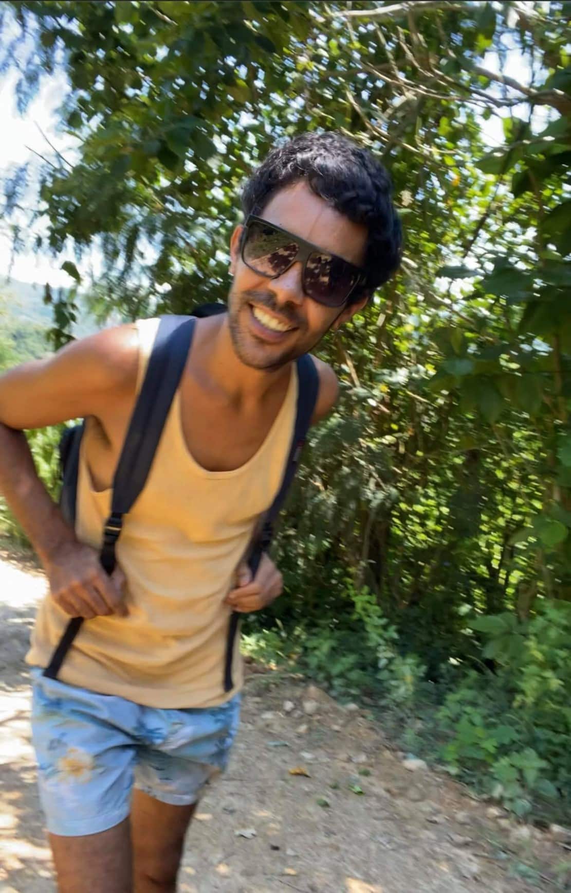 Mr Munro Duncan backpacking.