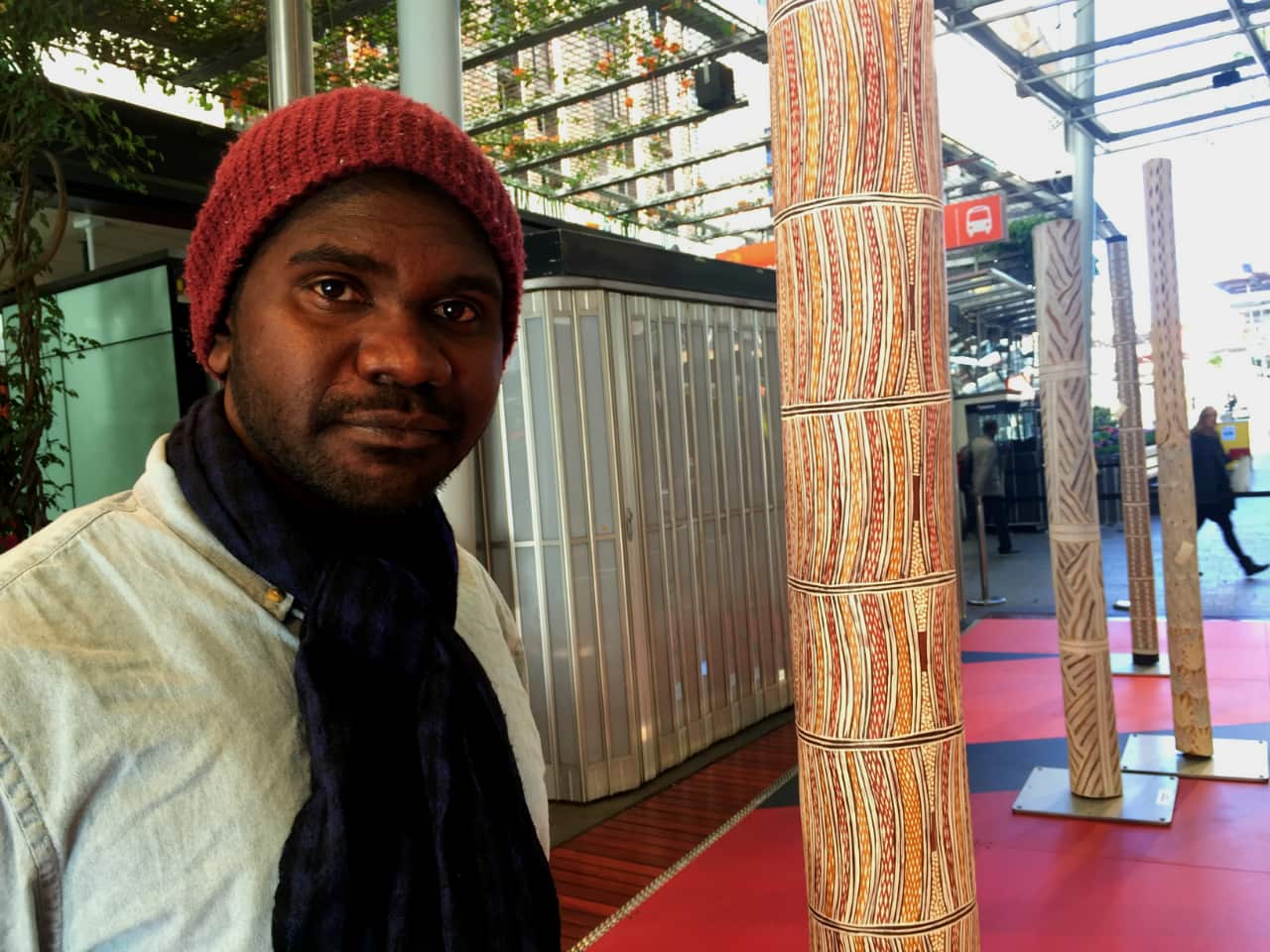 Melbourne-based artist Yirrmal Marika at the unveiling of a Brisbane exhibition.