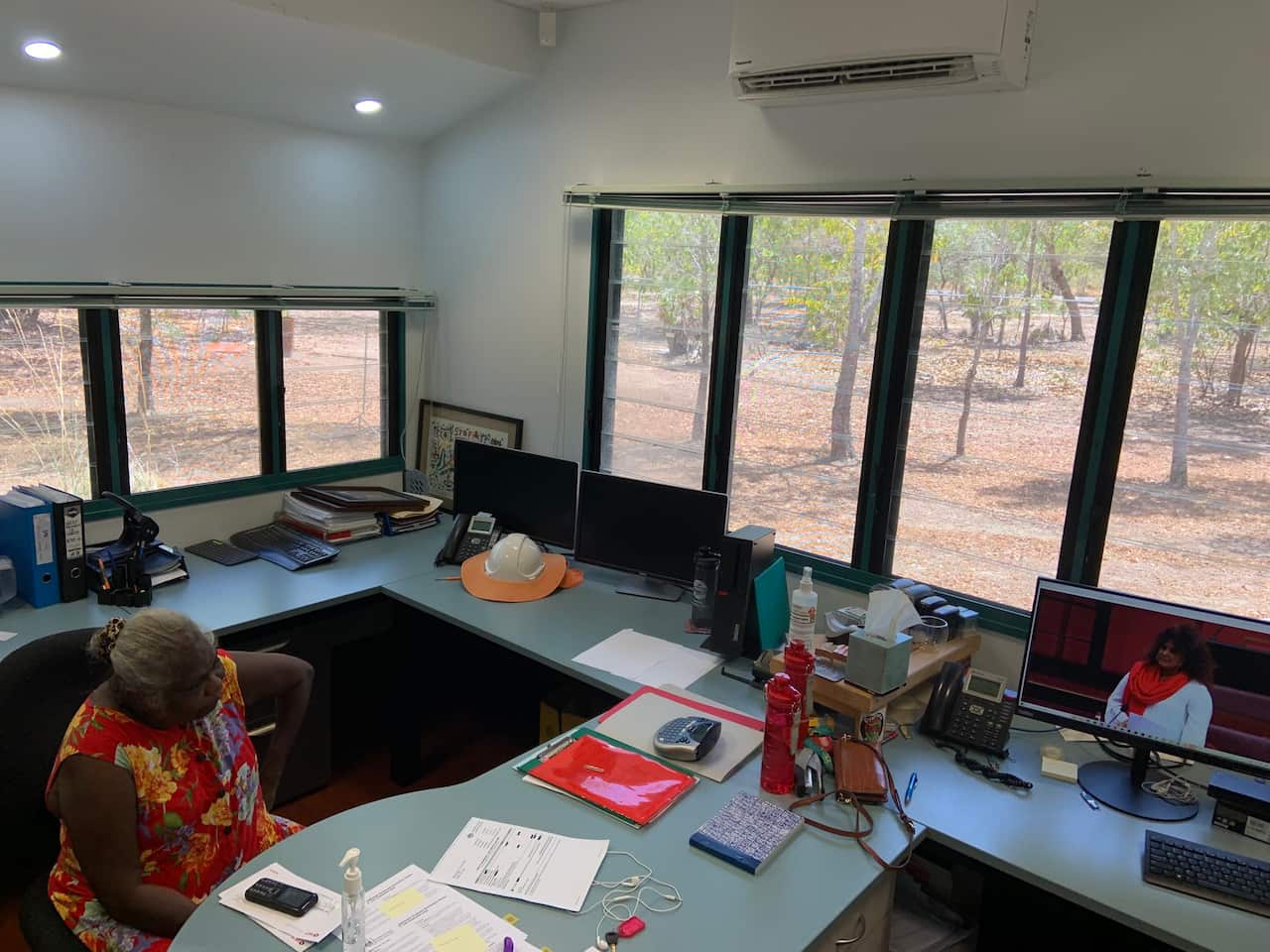 Senior Mirarr Traditional Owner Yvonne Margarula watches Senate debate from Jabiru.