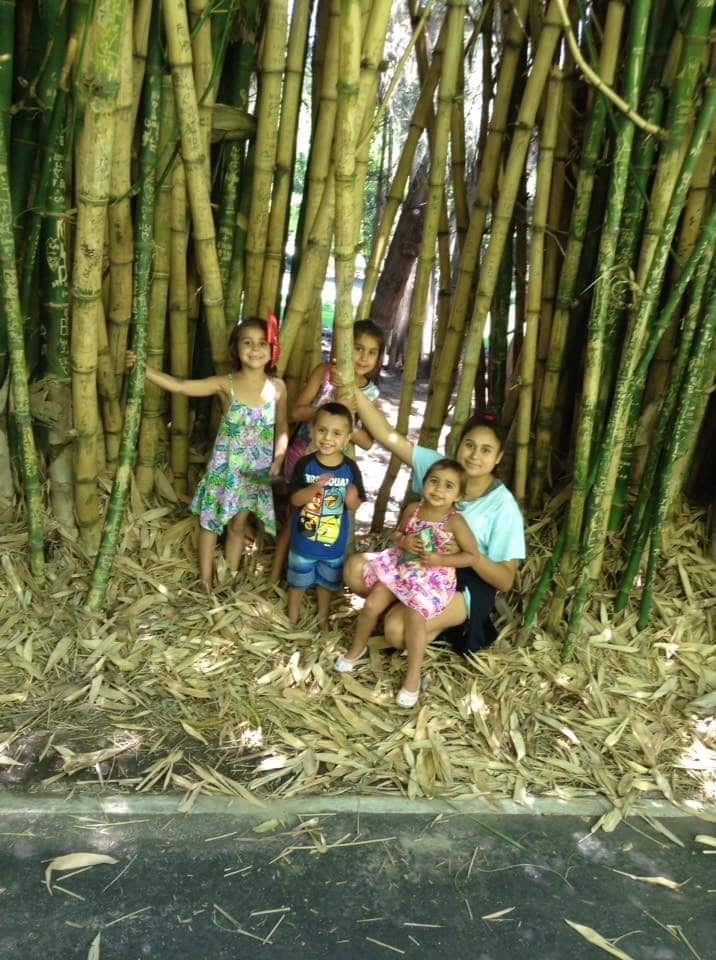 Zayne and four of his sisters during the family's regular weekend outings. 