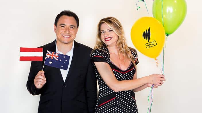 SBS - Eurovision 2013 Photo shoot with Sam Pang and Julia Zemiro on 26th March 2013 in Sydney