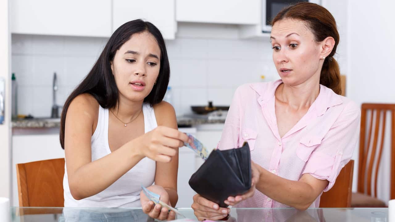 Daughter taking money from mothers purse
