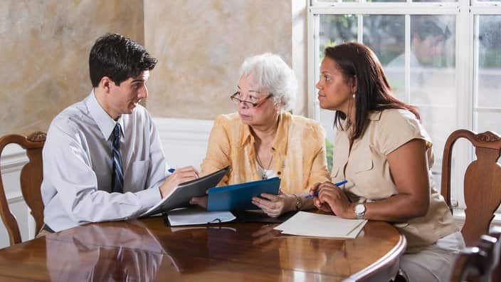 Senior woman getting advice