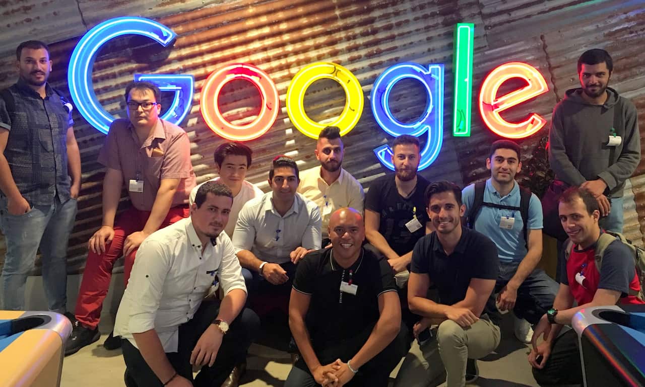 Visiting the Google offices in Sydney. Google Translate can help bridge language differences.