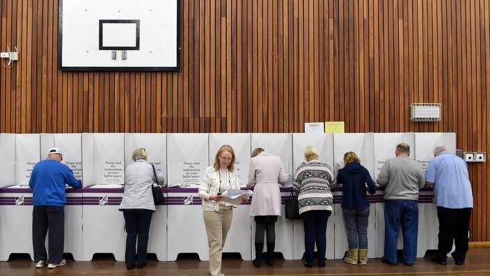 Voters casting their ballots 