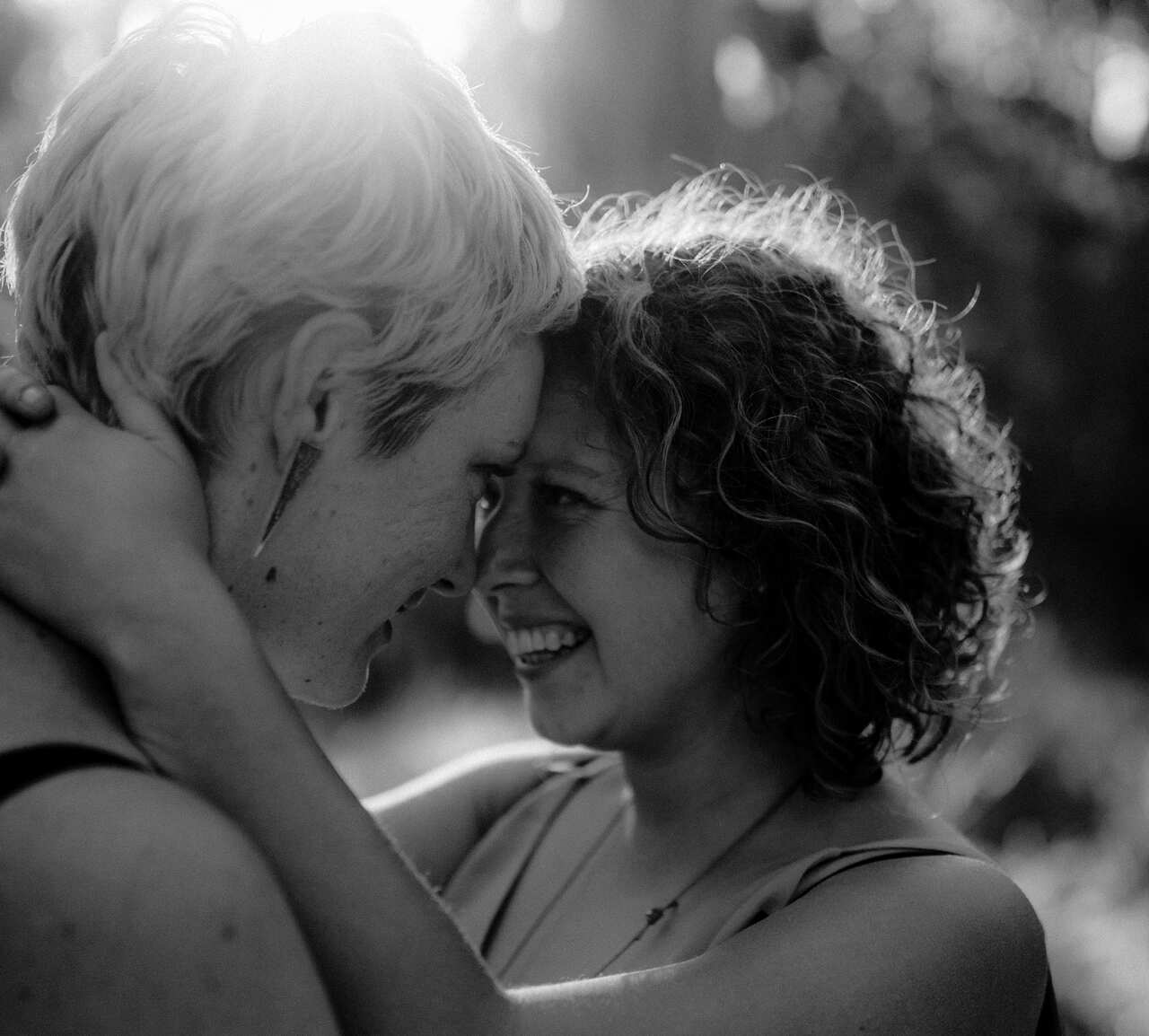 Kelly (L) and Kirsty's (R) engagement. (Supplied, photography by Fern & Stone.)