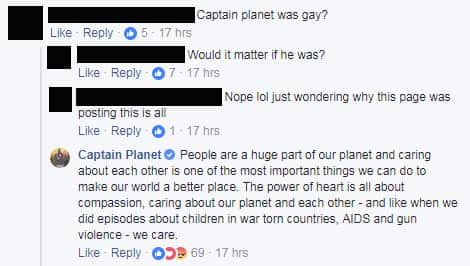 Comment left on Captain Planet's post.