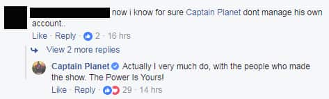 Comment left on Captain Planet's post.