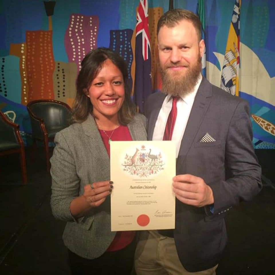 Jackie and Alekz at their wedding ceremony.