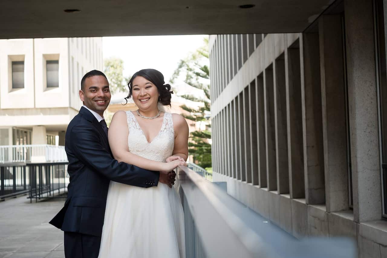 Louise and Lalaith on their wedding day.