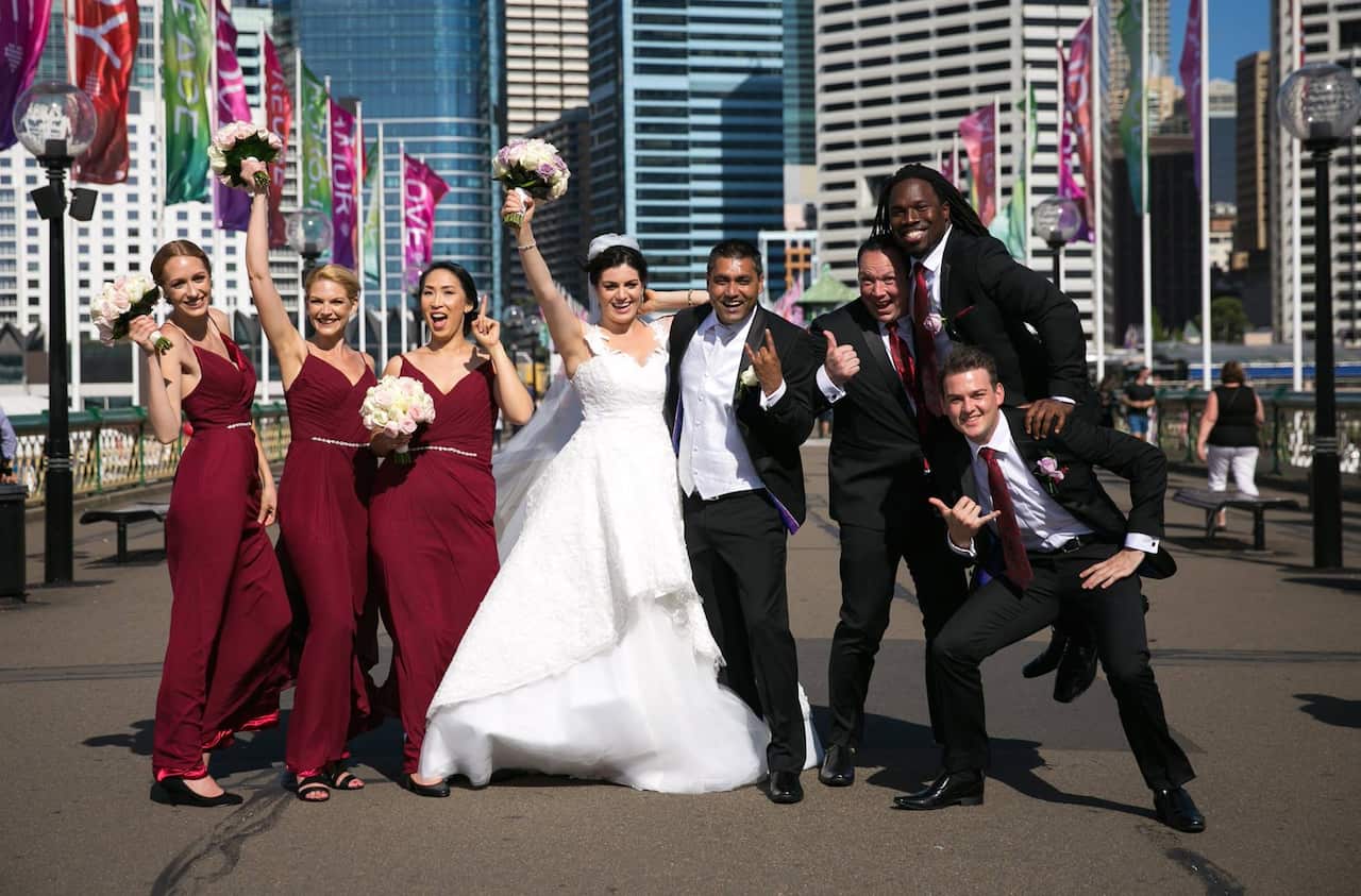 Nancy and Ashu on their wedding day.
