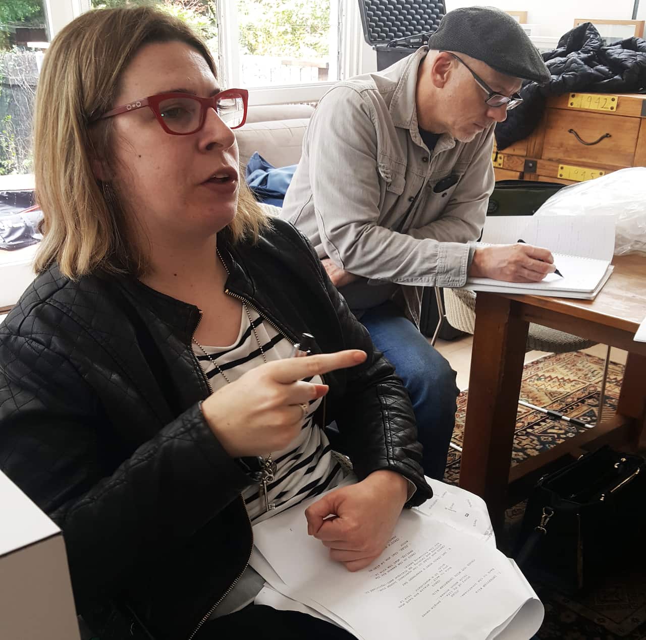 Johanna Garvin in the director's chair on the set of 'The Milky Pop Kid'.